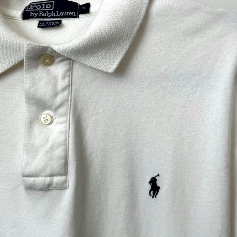 Vintage POLO RALPH LAUREN White Short Sleeve Shirt Size-Men’s Small - Picture 3 of 8
